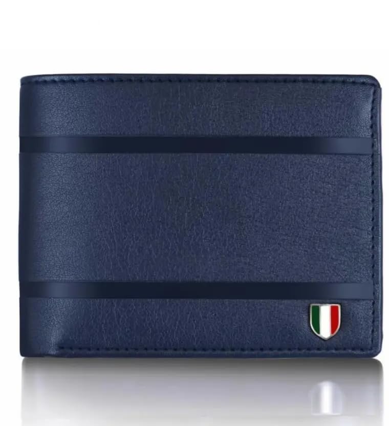 fabacle Bi-Fold Premium Vegan Leather Wallet for Men (Blue)-picture-30