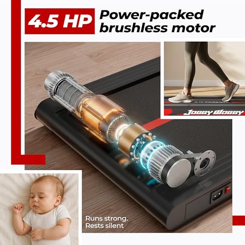 Image of Lifelong Joggy Woggy Plus Walking Pad for Home | 4.5 HP Treadmill with Vibration Plate | 3-in-1 Walk, Jog & 4 Vibration Modes | LED Display | 0-8 km /h | Gym Equipment for Home Workout | Supports 120kg