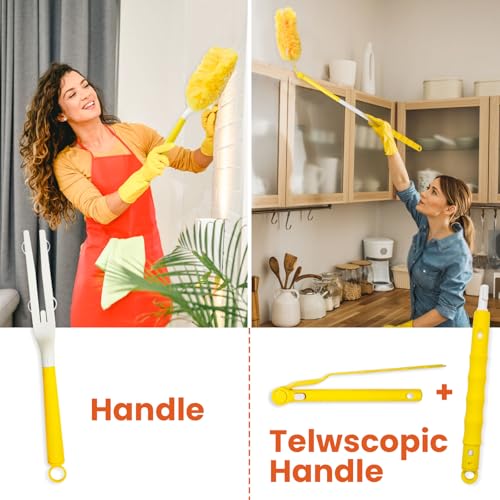 Image of 30 Pack Duster Refills Kits Compatible with Swiffer Duster, Dusters for Cleaning Disposable with Retractable Handle, for Cleaning Home Office Blinds Furniture and More