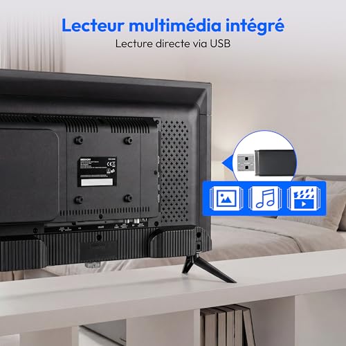 TV LED 24 60 cm MEDION MD824000 Full HD 1980x1080 adaptateur voiture 12V 1xHDMI 1xUSB - vue 6