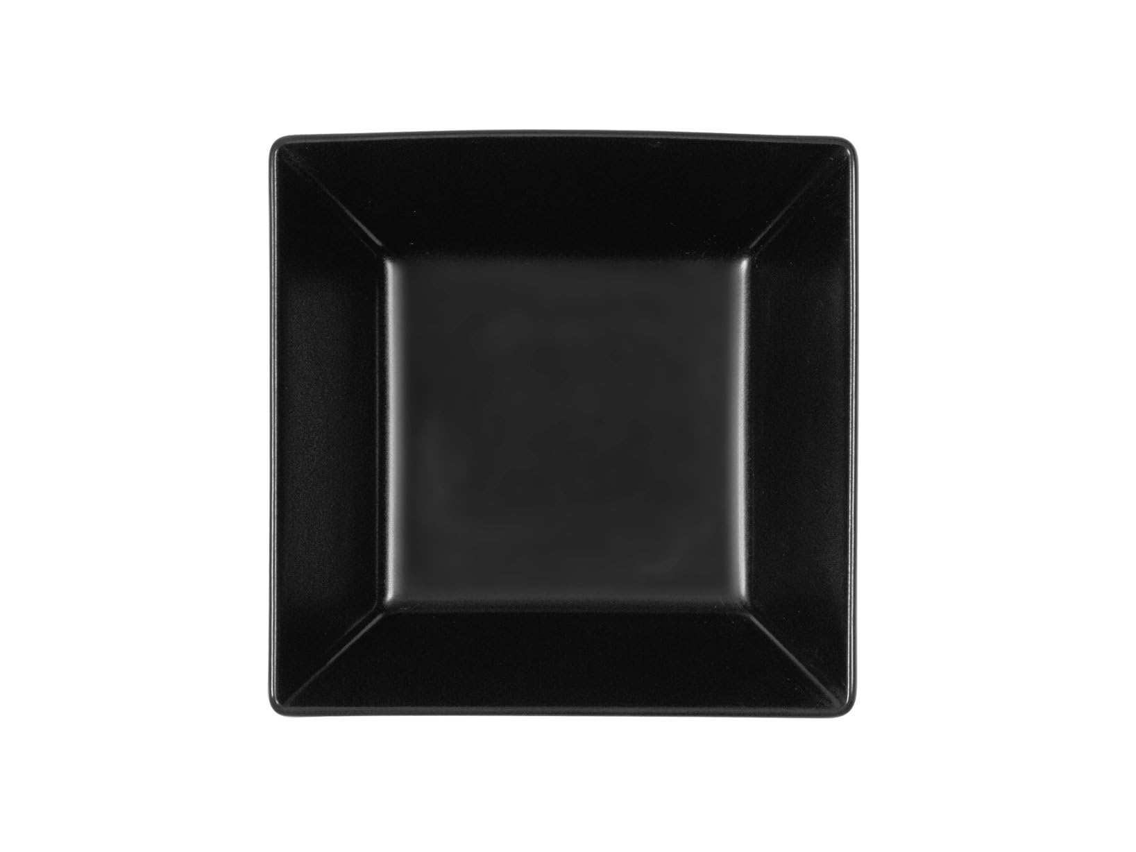 H&H Boston Juego de 6 Platos Cuadrados Hondos, Gres Negro 17x17