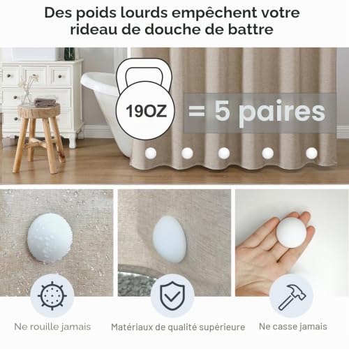 Poids magnétiques rideau douche pour stabiliser les nappes dehors - 4