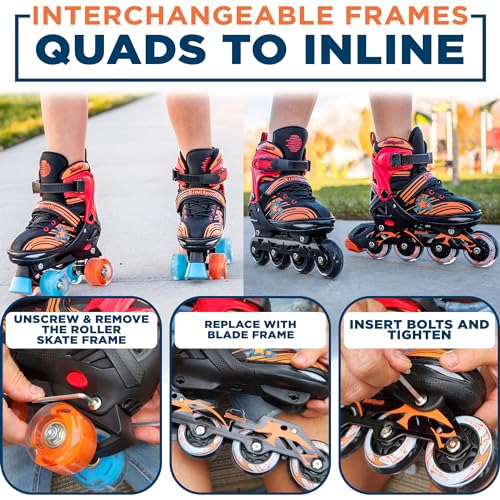 2 In 1 Combo, Kids Roller SkatesInline Skates