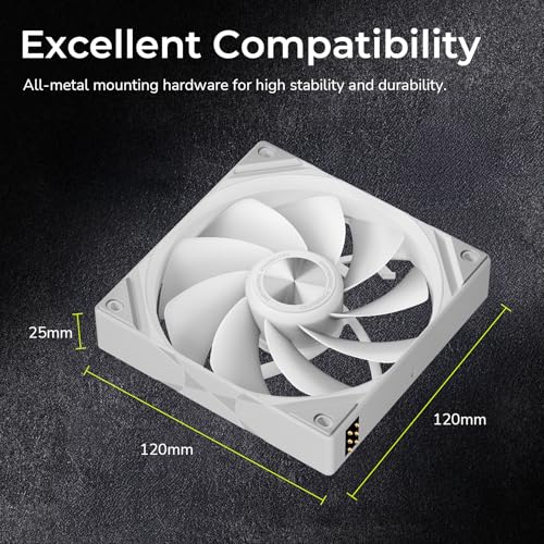 Image of Tryx 120mm Case Fan Reverse Blade ARGB PC Computer Quiet Fan 3in1 Cooler, Upgraded Pogo-Pin Connection with Magnetic Cable,ARGB Gen2 LEDs,New Version ROTA SL,White