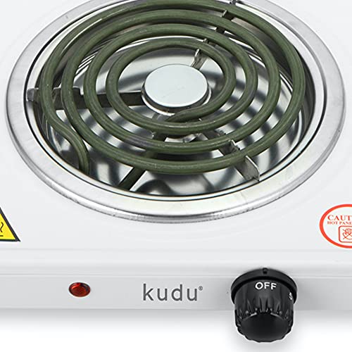 Kudu Electric Single Hot Plate Electric Burner Cooktop, Compact And Portable, Adjustable Temperature(White) #TOP2
