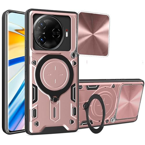 Lucyliy Compatible with Tecno Camon 30 Pro Phone Case Cover [with Tempered Glass Screen Protector] Pink