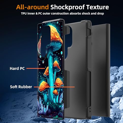 GFEWYTJYJ for Galaxy S24 Ultra Case,[10 FT Military Grade Drop Protection] Non-Slip Heavy Duty Shockproof Phone Case for Samsung Galaxy S24 Ultra 6.8 inch 2024,Magic Mushrooms - image 7