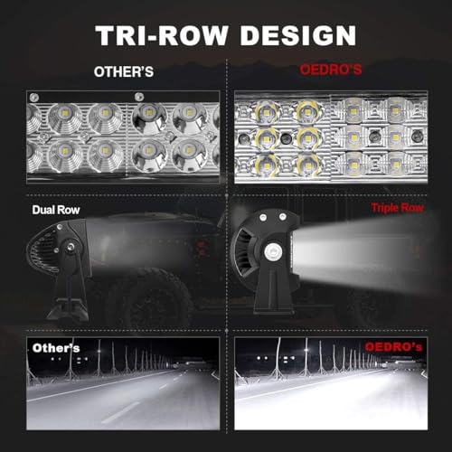 Image of OEDRO 52 Inch LED Light Bar Triple Row w /Wiring Harness