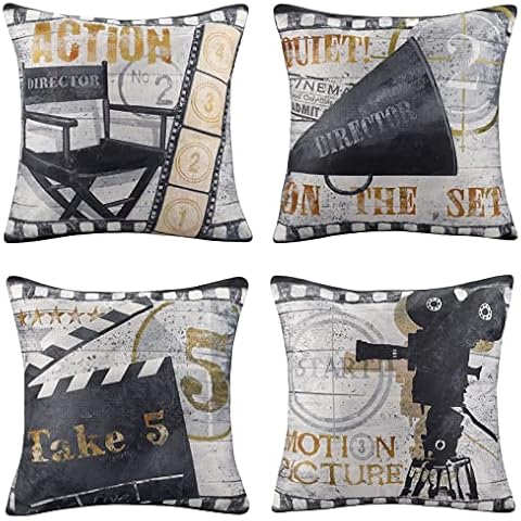 Funda de Cojín Vintage Película 45x45cm Cover