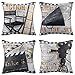 Housse de Coussin Vintage Movie Studio Camera Film Theatre Home Taie d'oreiller Décorative 40x40 cm Coton Lin Housse de Coussin Carrée pour Canapé-Lit Chaise Salon Lot de 4