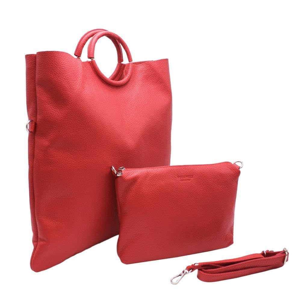 FrasiBags Borsa Sacca in Pelle, Borsa da Donna, Borsa a Mano Donna, Borsa Sacca con Manico Tondo Made in Italy
