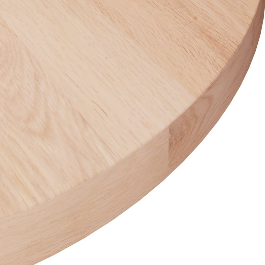 vidaXL Tischplatte rund Ø50x2,5 cm Massivholz Eiche unbehandelt