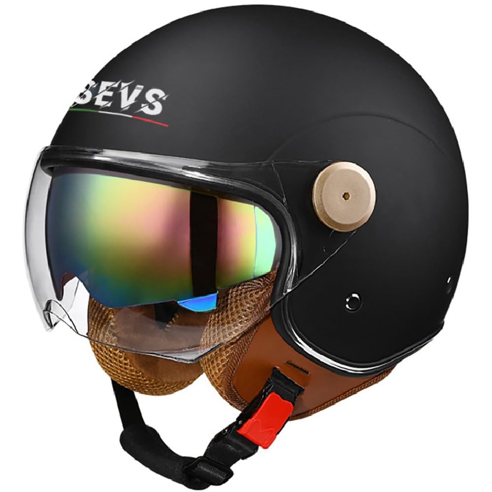 Wzggteam Unisex B Motorbike Open Face Helmet, Motorcycle Jet Helmet With Anti-Scratch And Uv-Protective Visor, Scooter Motorcycle Crash Jet Helmet For Men Women, Ece 22.06 Approved
