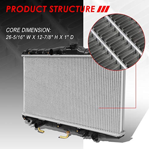 Image of Auto Dynasty Radiator Compatible with 1988-1992 Geo Prizm Toyota Corolla AT, DPI 539 Factory Style 1-Row Cooling Radiator, Aluminum Core