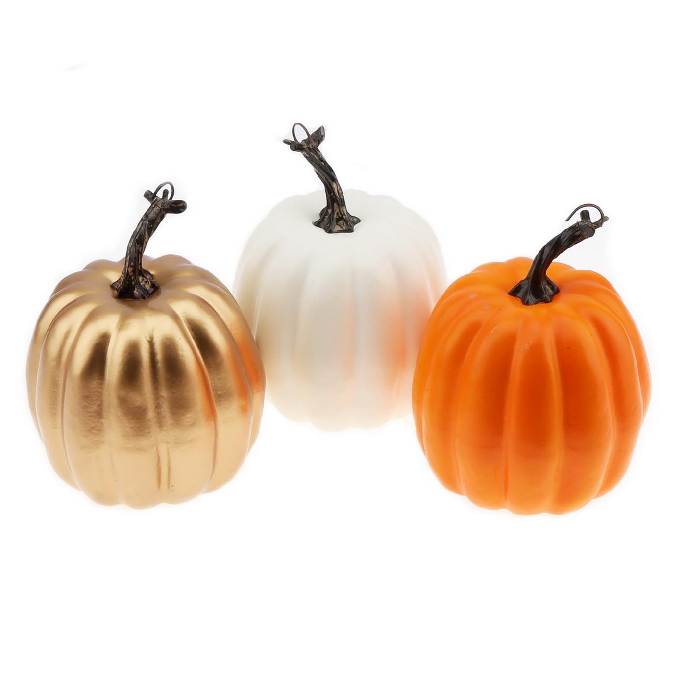 Woration 15 pollici artificiale finta zucca dorata decorazione finto vegetale realistico modello alimentare per autunno raccolta Halloween giorno del Ringraziamento abbellimento e visualizzazione