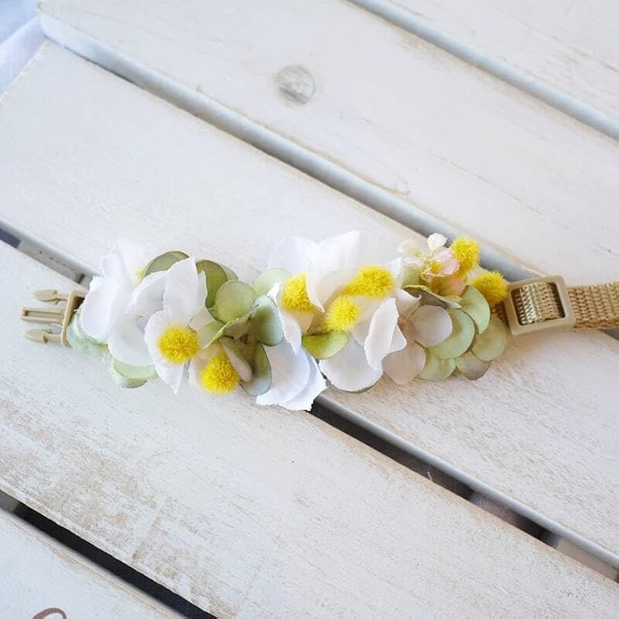 撮影用　ペットチョーカー　ミモザ　ヘッドドレス　ミモザチョーカー 犬お花チョーカー≪ミモザのチョーカー≫ 写真撮影 トリミング