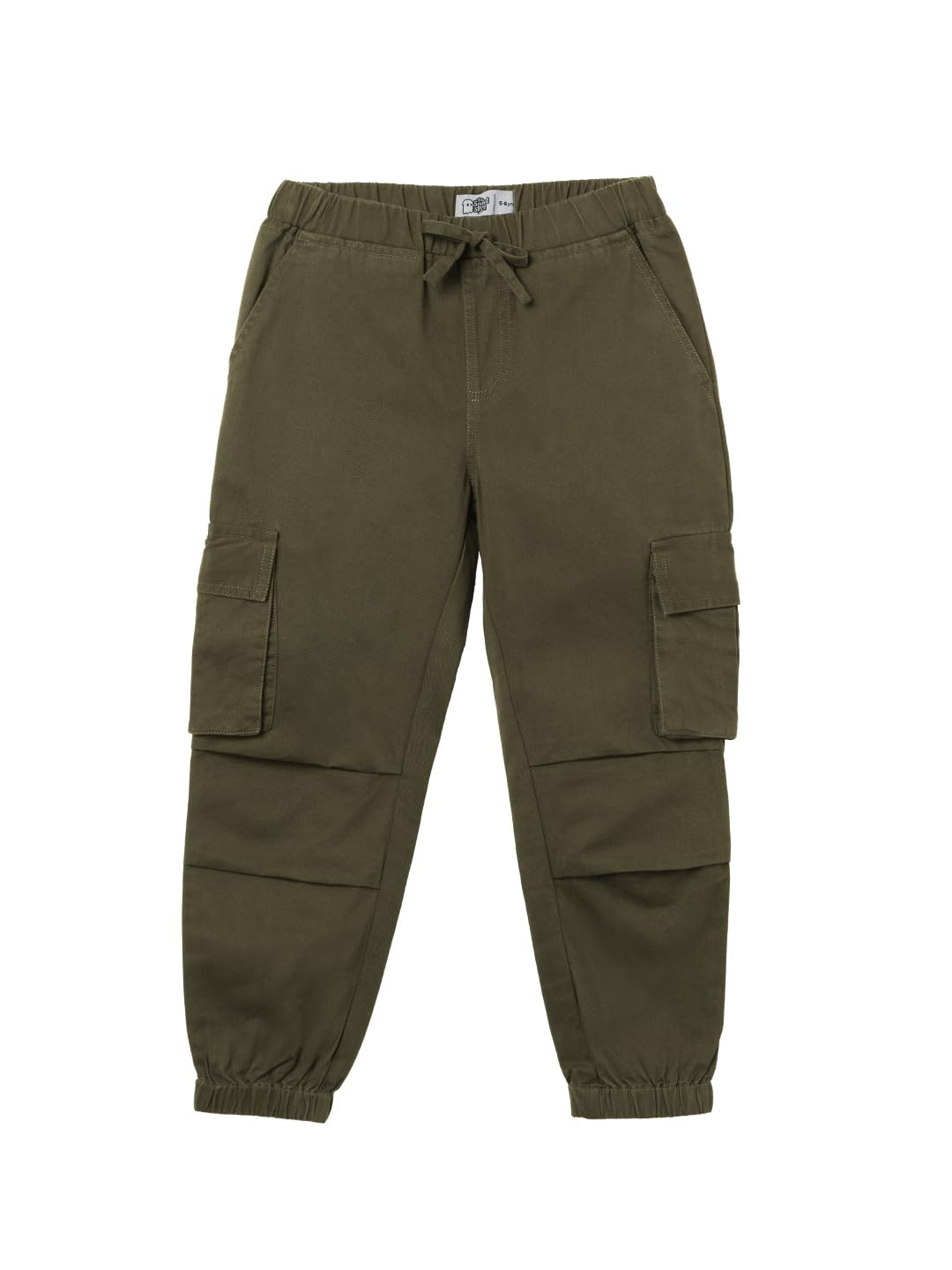 The Souled Store Solids - Pantalones de chándal cargo con cordón de algodón para niño