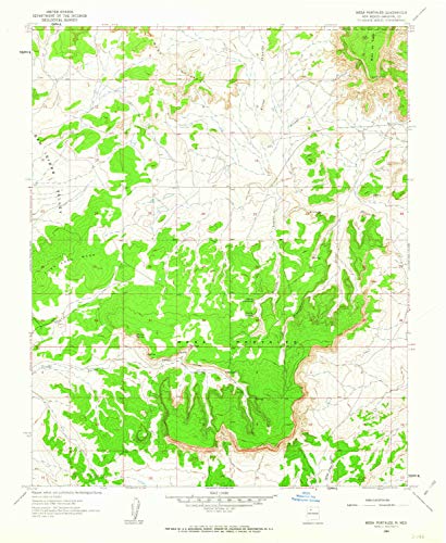 YellowMaps Mesa Portales NM topo map, 1:24000 Scale, 7.5 X 7.5 Minute, Historical, 1961, Updated 1963, 26.8 x 22 in - Paper