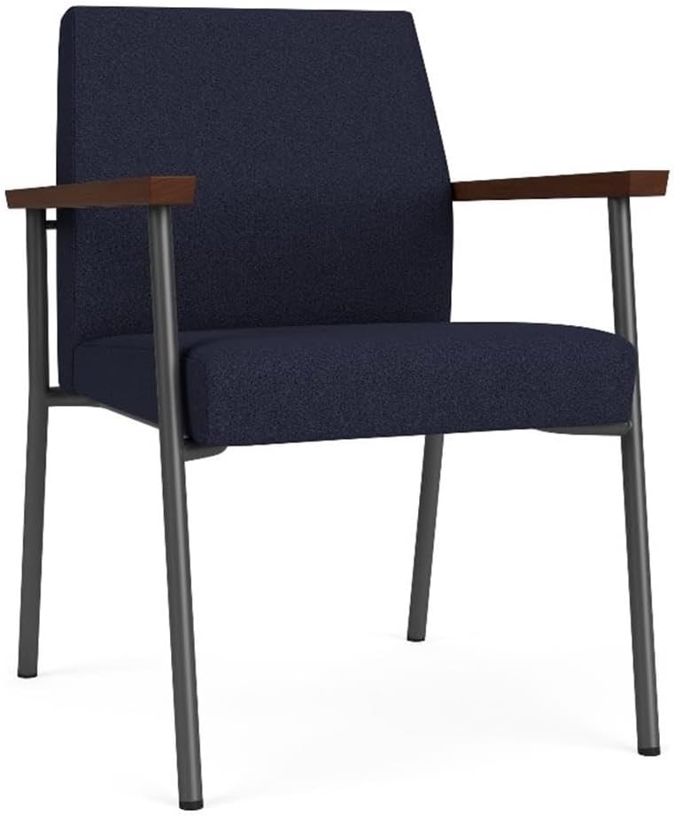 Mystic Reception Waiting Room Guest Chair/Charcoal Steel/Navy Blue