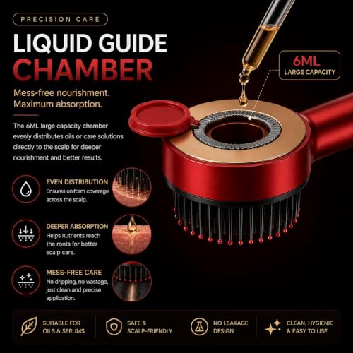 Image of Flexi Madhav Premium Head Scalp Electric Massager Comb | Scalp Massaging Brush with 3 In 1 Hair Oil Applicator | IPX7 Water Resistant,Portable Deep Massager For Hair & Head Relaxation at Home | Shiatsu Massage for Hair Growth /Stress Relax