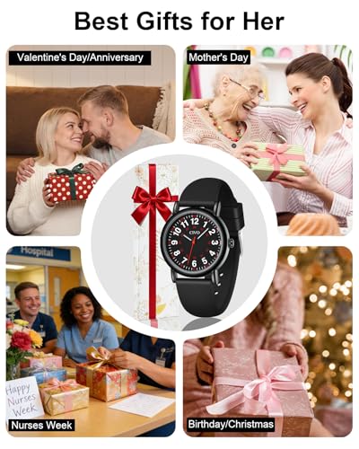 Image of CIVO Nurse Watches for Women Men: Analog Waterproof Watch with Second Hand Easy-Read Dial - Gifts for Nurses Doctors Medical Student