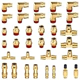 Taiidaues 34 Pcs Brass DOT Air Brake Line Fittings Assortment 1/4
