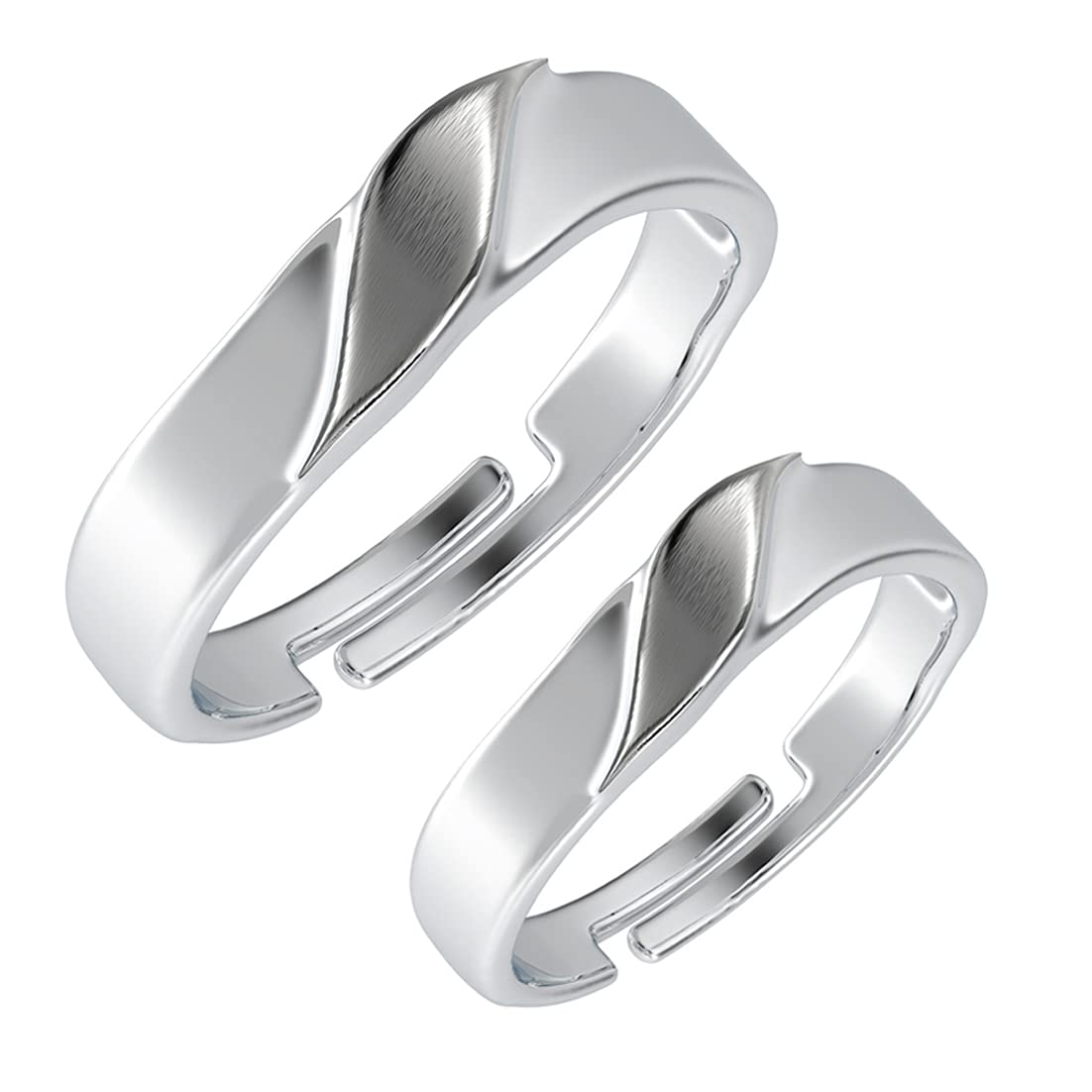 CLARA Pure 925 Sterling Silver Wave Adjustable Couple Band, Promise Rings for Lovers | Gift for Men and Women | Partial Matte Finish (B095YKB5VF) Amazon Price History, Amazon Price Tracker