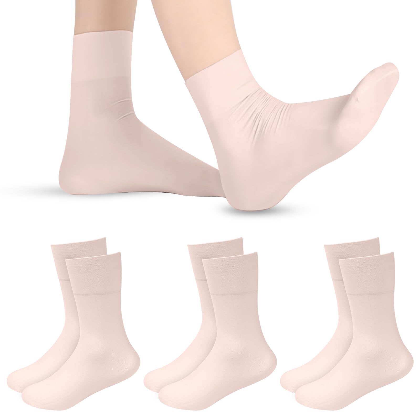 Leikedun Lot de 3 paires de chaussettes de ballet respirantes pour enfants - Blanc