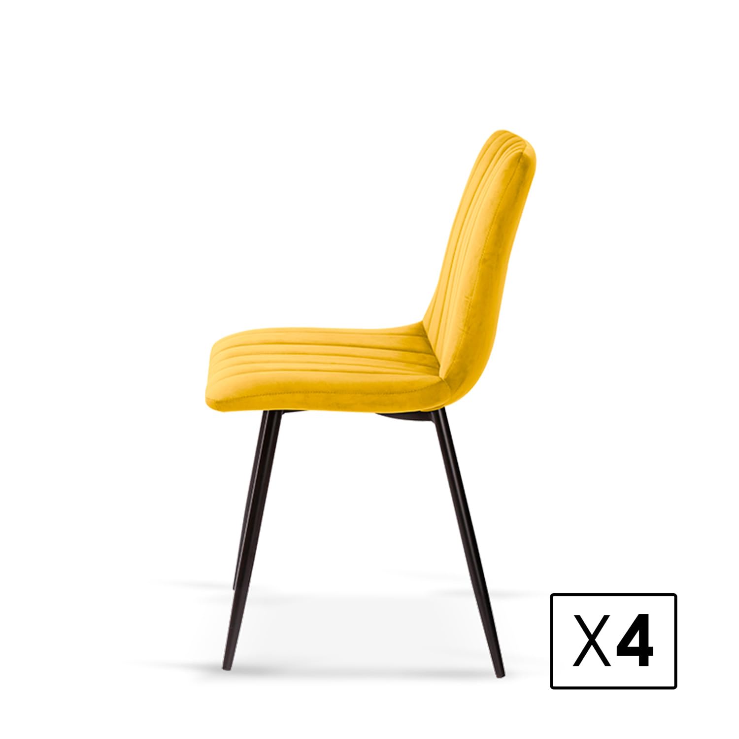 La Silla Española Denia Sedia, Metallo Tessuti, Giallo Senape, 44cm (ancho) x 55cm (Fondo) x 88,5cm (Alto)