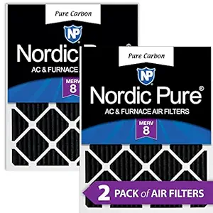 Nordic Pure 14x24x1PCP-2 Pure Carbon AC Furnace Filter 14x24x1 Pure Carbon Pleated AC Furnace Filters Qty 2