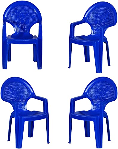 Image of Maharaja Mickey Mouse Plastic Chair for Kids Set of 4 | Strong Durable & Portable Study Chairs | Virgin Material Kids Chairs for 2 to 8 Years | Stackable School Chair (Blue)