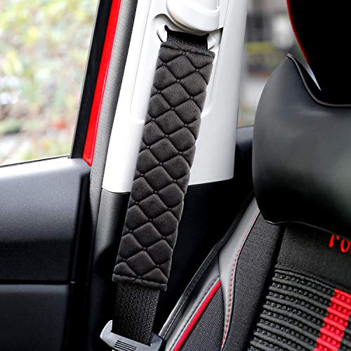 Premium Auto Gurtpolster im Zweierpack,Polsterung für Sitzgurt im Auto,Damit Sie und Ihre Familie eine entspannte Reise haben - auch für Kinder geeignet (Schwarz)