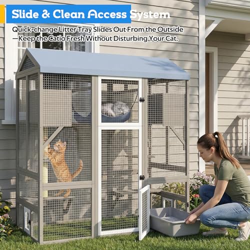 Image of Large Walk-in Catio Outdoor Cat Enclosure with Window Access
