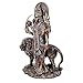 Gangesindia Durga Female Hindu Statue with Lion - Divine Mother of The Universe Goddess Sculpture (Large 11 inch Cold Cast Bronze)