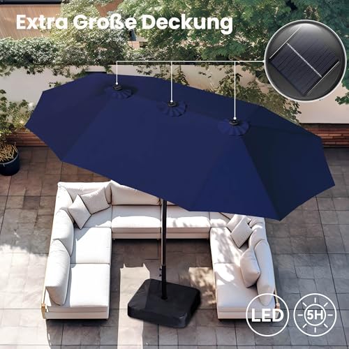 Sombrilla rectangular estable de 450x270 cm que resiste el viento en balcones 3