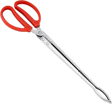 Reptile Feed Tool, 15.0 inches 38 cm, Fishing Forceps Scissors Fish Grip Bait Feeder Pet Reptile Tweezers Rearing Equipment