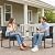 Bezseller 3 Pieces Patio Furniture Set, Outdoor Rattan Bistro Set with Coffee Table, Durable Steel Frame with Strapped Cushions for Garden, Balcony, Poolside, Backyard