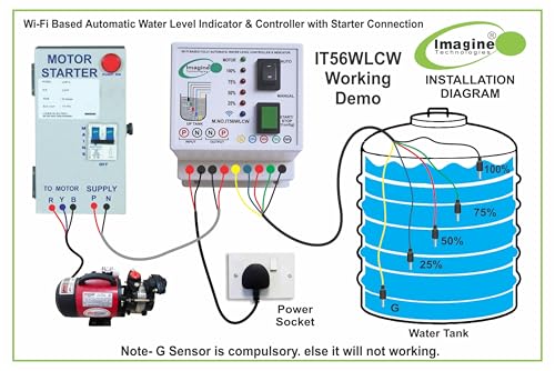 Image of Smart WiFi Based Fully Automatic Water Level Controller | 4 Water Level Indicator | Smart Water Pump Controller | Supports Up to 2 HP Motor | App Control with Alexa & Google