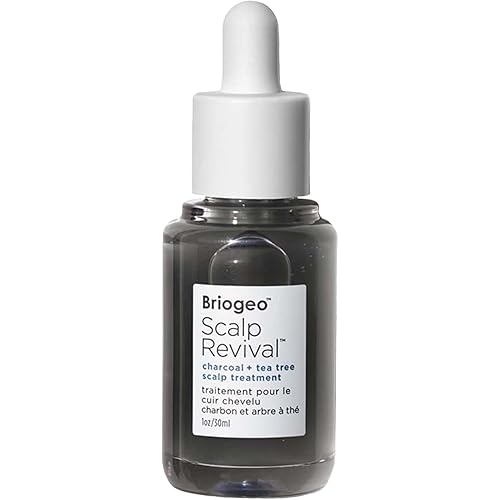 Briogeo Scalp Revival Charcoal + Tea Tree Scalp Treatment - Leave-In Serum for Dry, Flaky, or Itchy Scalp, Hydrating & Balancing, Vegan & Cruelty Free, 1 oz
