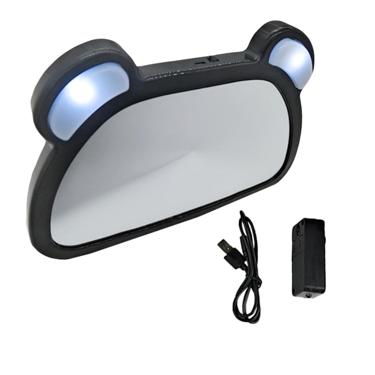 VICASKY 1pc LED Car Rearview Mirror with Remote Control USB Rechargeable Backseat Observation Mirror for Safe Monitoring of Rear Facing Infants