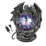 lampara plasma, tesla Luz de Bola TESLA de Plasma DOBLE DRAGON Lámpara de Esfera de Iones Bola Sensible al Tacto de 8 cm Luz Roja Novedad Luces Nocturnas