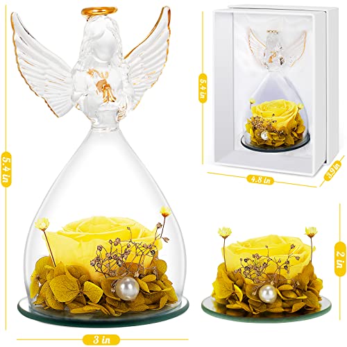 Birthday Gifts For Wowen Mom Girlfriend, Preserved Rose Flower Gifts For Wife Grandma Sister, Angel Figurine With Rose, Ideal Birthday, Anniversary, Wedding, Christmas, Valentine's Day Gifts For Her #TOP1