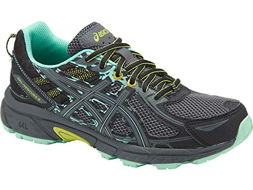 ASICS Womens Gel-Venture 6 (D) Road Running Shoe, Black/Carbon/Green, 6 D US3