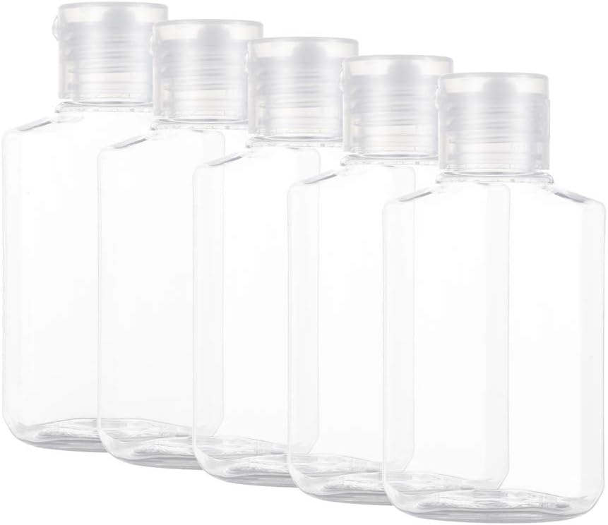 WWYH 5 Bottles of 60ml Disposable Hand sanitizer, Plastic