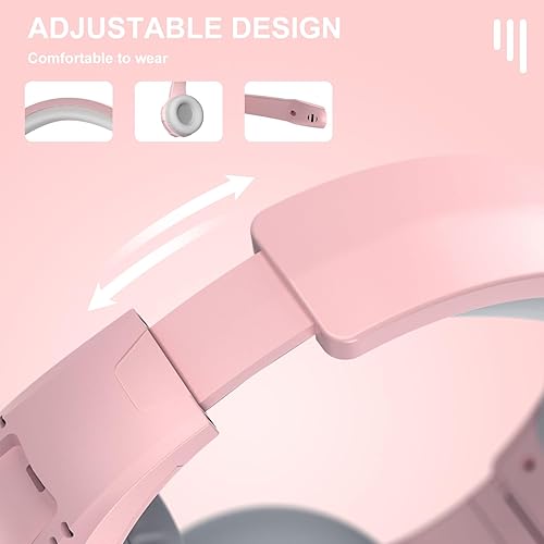Miniatura 7 de Mokochy Auriculares para juegos de orejas de gato con micrófono con cancelación de ruido rosa con micrófono con cable de 0.138 in para auriculares