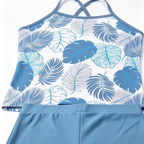 Image of Akokvlar Girls Two Piece Bathing Suit Swimsuit Tankini Swimwear with Boyshort