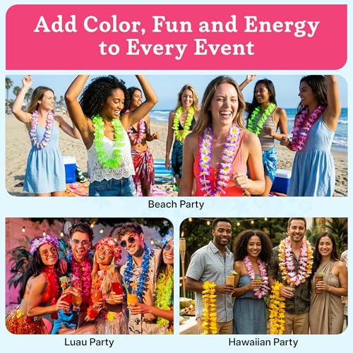 image for Crazy Games 25 Count Hawaiian Leis Set Bulk for Kids & AdultsTropical 