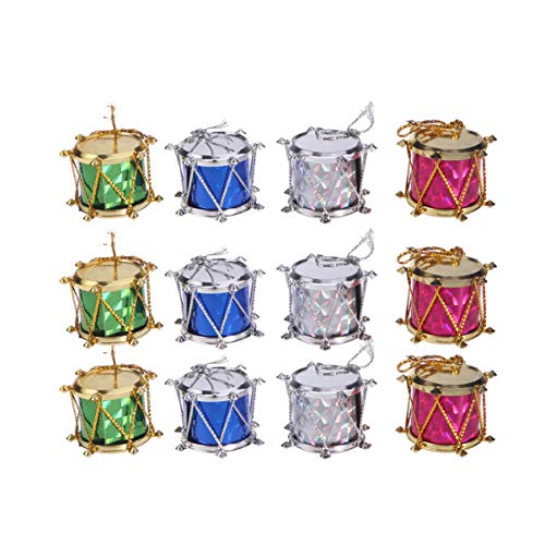 Ornements d'arbre de Noël tambour miniature pour décorations de fête
