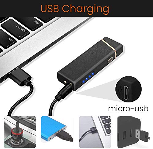 Electric Lighter, Plasma Arc Lighter USB Rechargeable Windproof Flameless Lighter with Battery Indicator for Fire, Cigarette, Pipes - Thumbnail 3