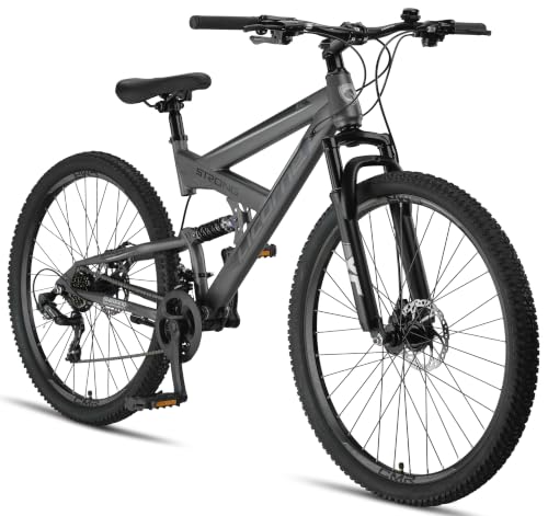 Licorne Bike Strong 2d Premium Mountain Bike En Bicicleta De 26, 27,5 Y 29 Pulgadas Para Niños, Niñas, Mujeres Y Hombres, Freno De Disco Delantero Y Trasero, 21 Marchas, Suspensión Completa 29
